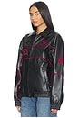 view 4 of 6 49ers Faux Leather Racing Jacket in Black
