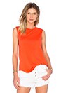 view 1 of 3 Crew Neck Cut Off Tank in Caution Red