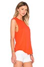 view 2 of 3 Crew Neck Cut Off Tank in Caution Red
