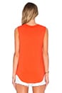 view 3 of 3 Crew Neck Cut Off Tank in Caution Red