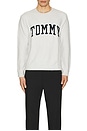 view 4 of 4 Slim Boucle Varsity Sweater in Silver Grey
