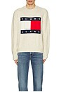 view 3 of 4 Melange Flag Sweater in Newsprint Melange