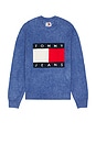 view 1 of 3 Melange Flag Sweater in Bright Blue Melange