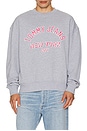 view 3 of 4 Cropped Overdyed Varsity Crew Sweatshirt in Grey Heather