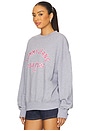 view 2 of 4 Cropped Overdyed Varsity Crew Sweatshirt in Grey Heather