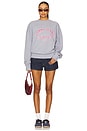 view 4 of 4 Cropped Overdyed Varsity Crew Sweatshirt in Grey Heather