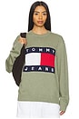 view 1 of 4 Melange Flag Sweater in Utility Sage Heather