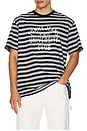 view 3 of 4 Stripe Graphic Tee in Grey Heather & Black Stripe