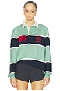 view 1 of 5 Stripe Rugby Top in Cloudy Jade