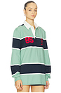 view 2 of 5 Stripe Rugby Top in Cloudy Jade
