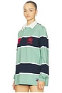 view 3 of 5 Stripe Rugby Top in Cloudy Jade