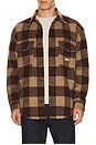 view 1 of 5 Check Overshirt in Rich Brown & Buffalo Check