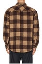 view 2 of 5 Check Overshirt in Rich Brown & Buffalo Check
