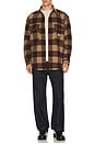 view 3 of 5 Check Overshirt in Rich Brown & Buffalo Check