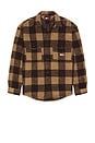 view 4 of 5 Check Overshirt in Rich Brown & Buffalo Check