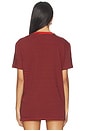view 3 of 5 Linear Stripe Tee in Terracotta Red Stripe