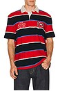 view 1 of 5 Relaxed Bold Stripe Rugby in Rapid Red Stripe