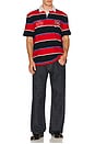 view 4 of 5 Relaxed Bold Stripe Rugby in Rapid Red Stripe