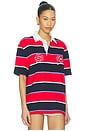 view 2 of 5 Relaxed Bold Stripe Rugby in Rapid Red Stripe
