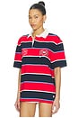 view 3 of 5 Relaxed Bold Stripe Rugby in Rapid Red Stripe