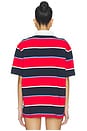 view 4 of 5 Relaxed Bold Stripe Rugby in Rapid Red Stripe