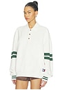 view 2 of 5 90s Colorblock Knitted Polo in Ancient White
