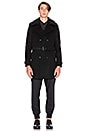 view 1 of 5 Coat Offset Button Line Shoulder Flaps in Black