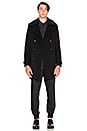 view 2 of 5 Coat Offset Button Line Shoulder Flaps in Black