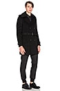 view 3 of 5 Coat Offset Button Line Shoulder Flaps in Black