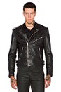 view 2 of 5 Washed Lamb Leather Motorcycle Jacket in Black