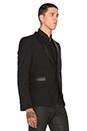 view 3 of 5 Single Button Jacket with Collar & Pocket Piping Leather in Black