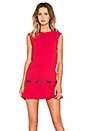 view 1 of 4 Low Waist Dress in Crepe and Vinyl in Red