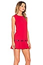 view 2 of 4 Low Waist Dress in Crepe and Vinyl in Red