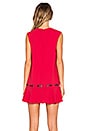 view 3 of 4 Low Waist Dress in Crepe and Vinyl in Red