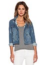 view 1 of 5 Destroyed Denim Jacket in Blue