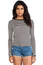 view 1 of 4 Boxy Long Sleeve in Nude Stripe