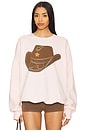 view 1 of 4 Rhinestone Cowgirl Jumper Sweatshirt in Blush Pink