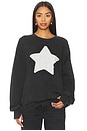 view 1 of 5 Rhinestone Star Sweatshirt in Black Snow