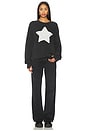 view 4 of 5 Rhinestone Star Sweatshirt in Black Snow