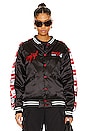 view 2 of 5 Coca Cola Racing Stadium Jacket in Black, Red, & White