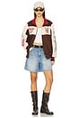 view 5 of 6 Team Ahroooo Racing Jacket in Bone & Brown