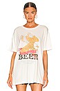 view 2 of 5 T-SHIRT BEER BANNER OVERSIZED in Super Bright