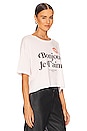 view 2 of 4 T-SHIRT JE T'AIME CROP OVERSIZED in White