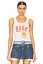 view 1 of 4 Life Happens Rib Tank in White