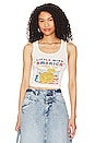 view 1 of 5 Little Miss America Rib Tank in White