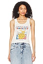 view 2 of 5 Little Miss America Rib Tank in White