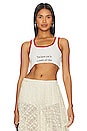 view 1 of 4 When What? Cropped Rib Tank in White & Red