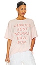 view 1 of 4 T-SHIRT OVERSIZED GHOULS JUST WANNA HAVE FUN in Blush Pink