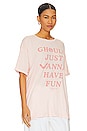 view 2 of 4 T-SHIRT OVERSIZED GHOULS JUST WANNA HAVE FUN in Blush Pink