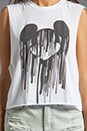view 4 of 4 Mickey Drip Crop Muscle Tee in White